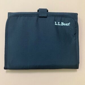 L.L.Bean Travel Toiletry Organizer Case‎ Cosmetic Makeup Bag New Black Blue